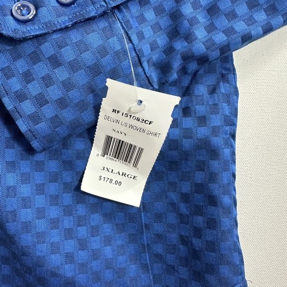 New Robert Graham Limited Edition Delvin Navy Blue Button Up Shirt Flip Cuff 3XL - Picture 4 of 10